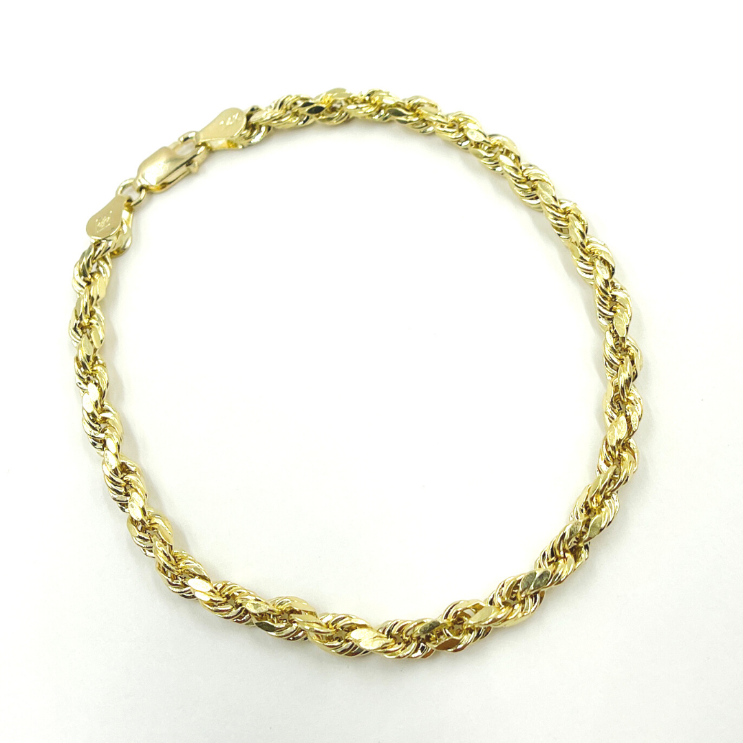 14K29 Bracelet. 14K Solid Gold Rope Bracelet