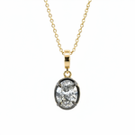 Load image into Gallery viewer, CML00354. 14K Solid Gold Oval-Shaped Diamond Charm