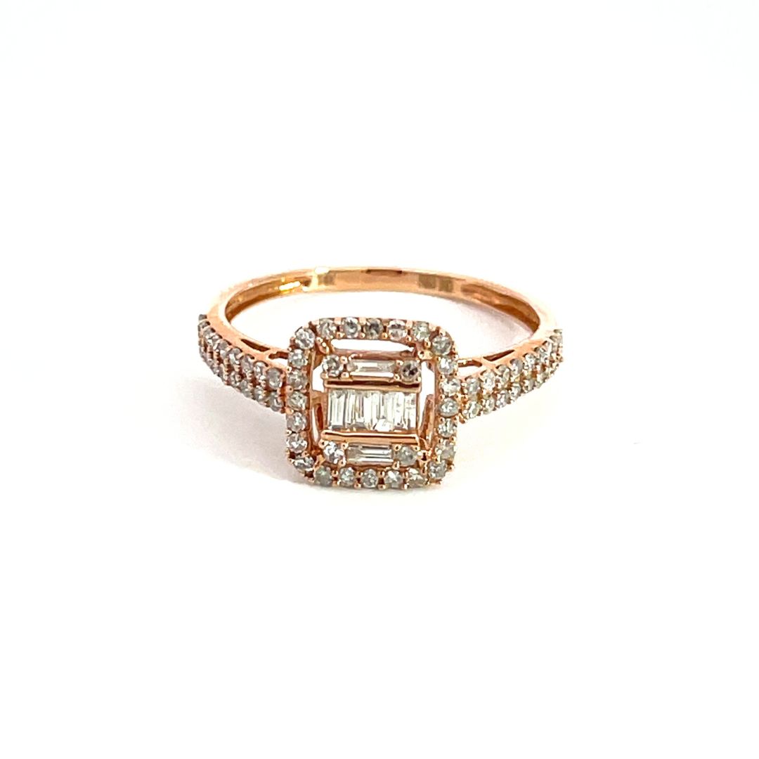Black Rhodium Sterling Silver With Gold and Diamond Rhomb