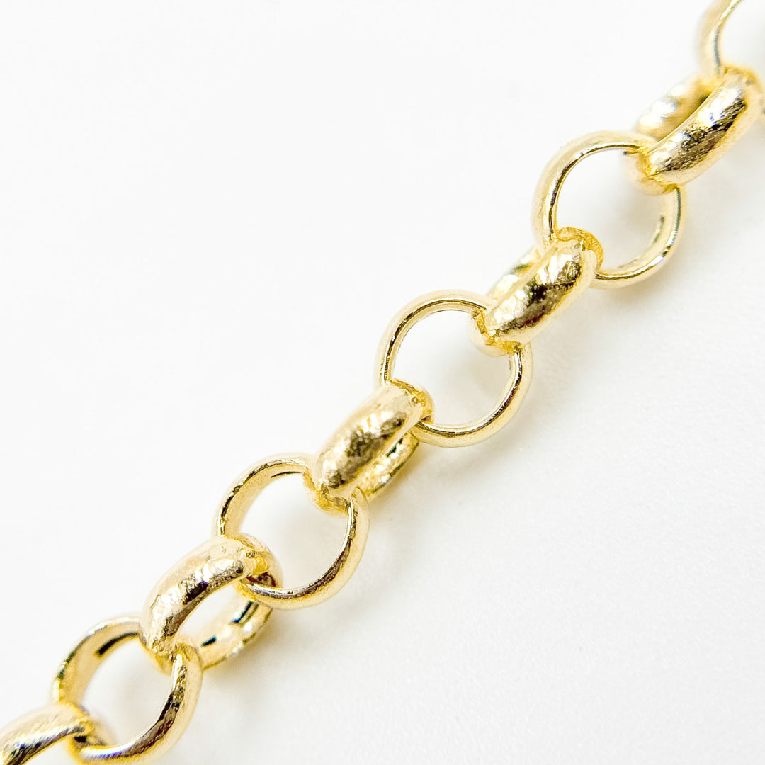 140HVR0194001. 14K Yellow Gold Round Rolo Chain – Lightweight Hollow Link Necklace