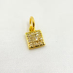 Load image into Gallery viewer, DC890. Diamond Sterling Silver Square Charm
