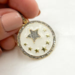 Load image into Gallery viewer, DP517A. Diamond Sterling Silver Star Round Enamel Pendant
