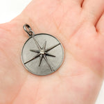 Load image into Gallery viewer, DP743. Diamond Sterling Silver Round Star Charm
