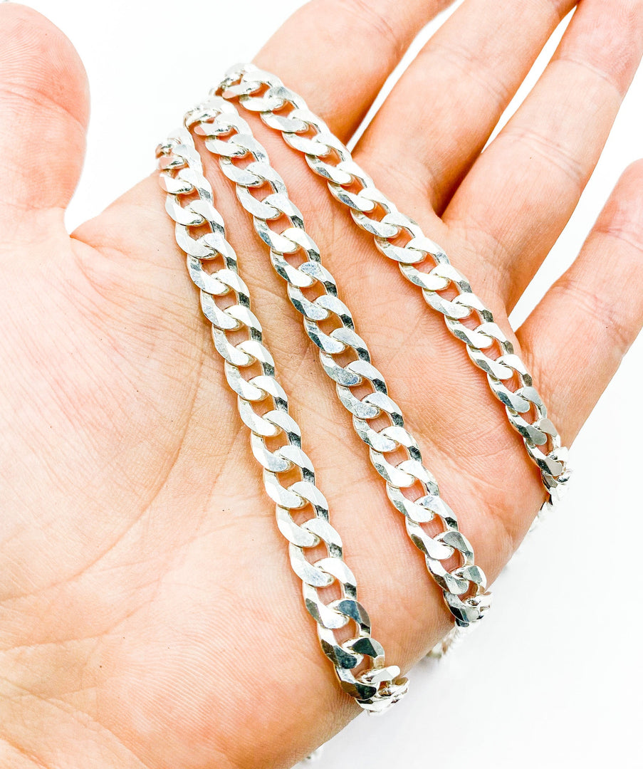 925 Sterling Silver Flat Curb Chain. Y98SS