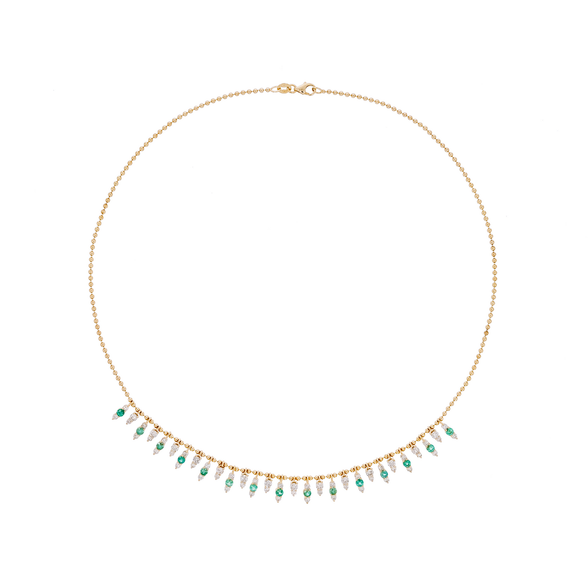 NFN71705. 14K Solid Gold Diamond and Gemstone Necklace
