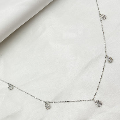 NT112825. 14K Solid Gold Diamond Drop Dangle Necklace