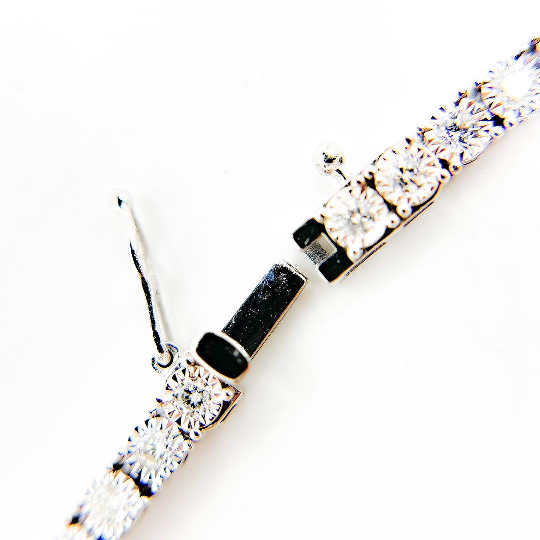 NFS71363. 14K Solid Gold Diamond Tennis Necklace