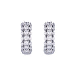 Load image into Gallery viewer, EHJ57409. 14K Solid Yellow Gold Diamond Hoop Earrings