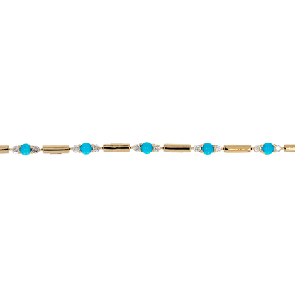 BFG61255. 14K Solid Gold Diamond  and Gemstone Fancy Bracelet