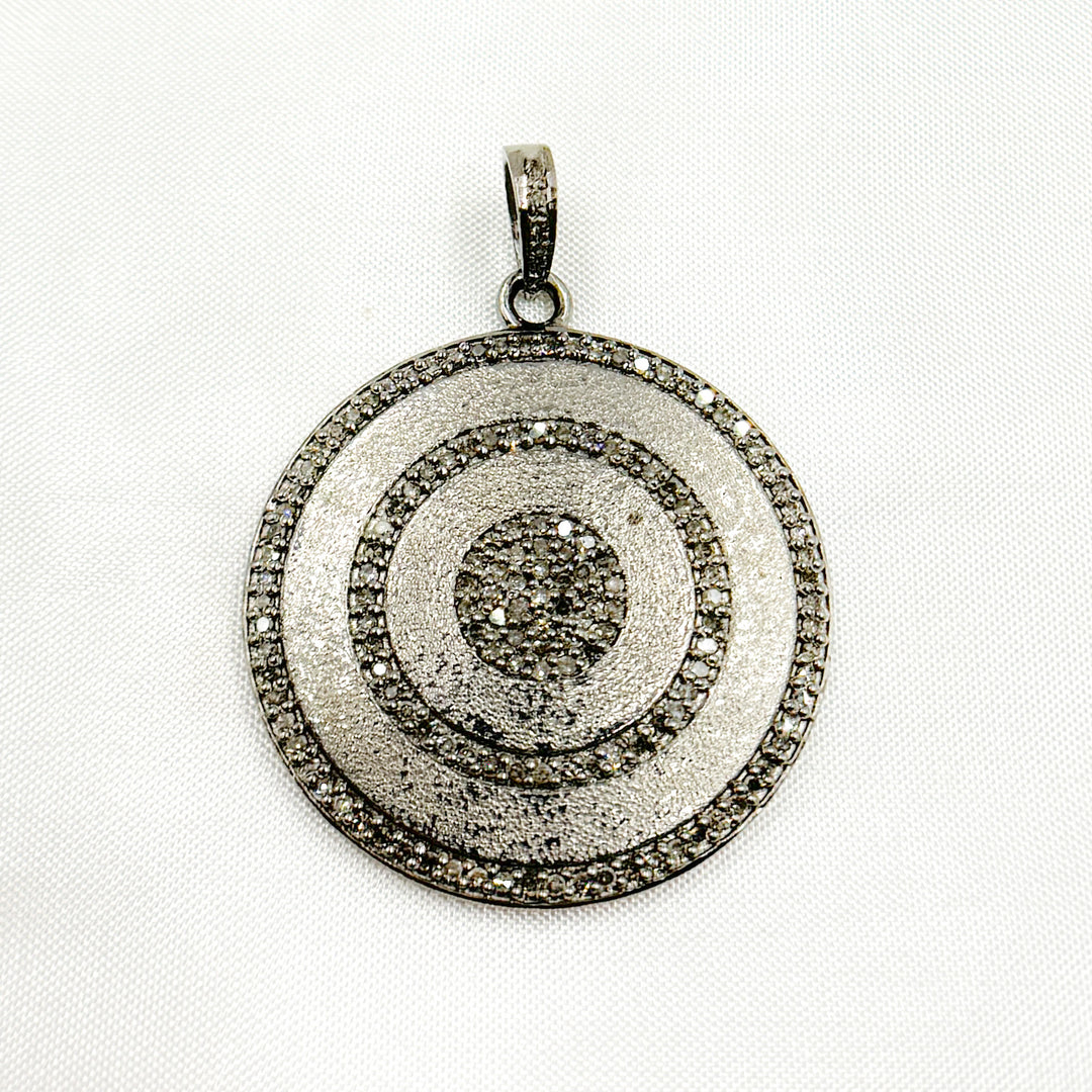 DP283. Diamond Sterling Silver Round Pendant