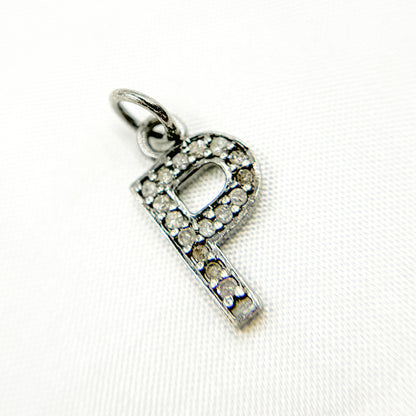 DC184. Diamond Sterling Silver Letter "P" Charm