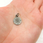 Load image into Gallery viewer, DC367. Diamond Sterling Silver Round Star Charm
