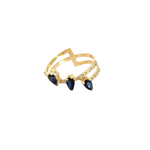 Load image into Gallery viewer, 14k Solid Gold Blue Sapphire and Diamond 3 Drops Ring. GDR231
