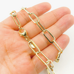 Load image into Gallery viewer, 14K Solid Gold Flat Paperclip Necklace. 14K37
