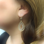 Load image into Gallery viewer, 14K Gold Dangle Earring with Tri - Color Diamond Cut Drops. GER113
