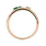 Load image into Gallery viewer, 14k Solid Gold Diamond and Emerald Spiral Ring. CR96470EM4X3
