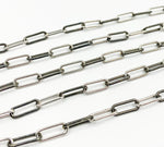 Load image into Gallery viewer, 925 Sterling Silver &amp; Black Rhodium Plated Link Paperclip Chain. 169SB
