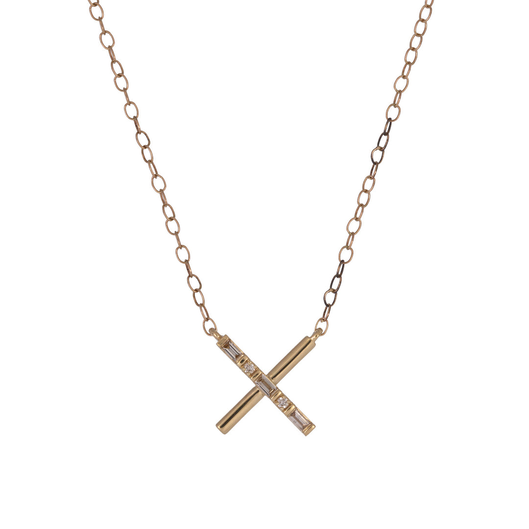 NFA71999. 14K Solid Gold Diamond Necklace