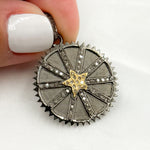 Load image into Gallery viewer, DP765. Diamond Sterling Silver Round Star Pendant
