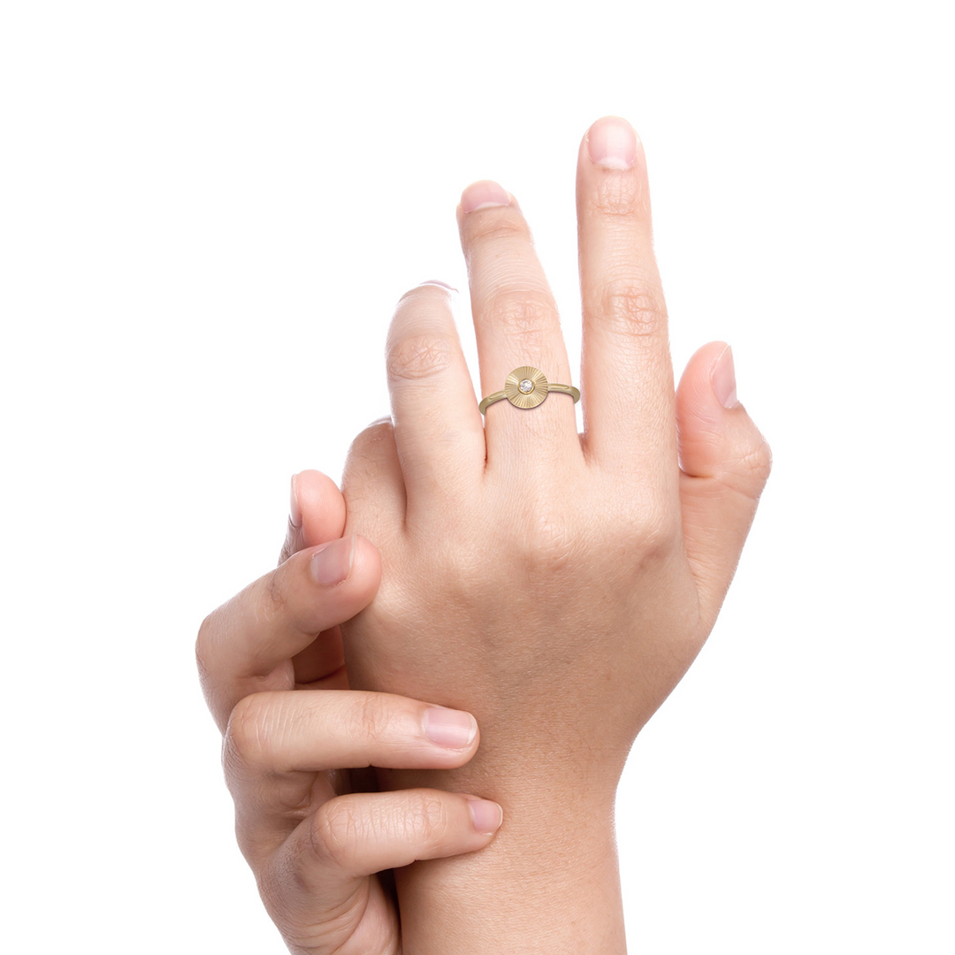 RFA19022. 14K Solid Gold Diamond Circle Ring