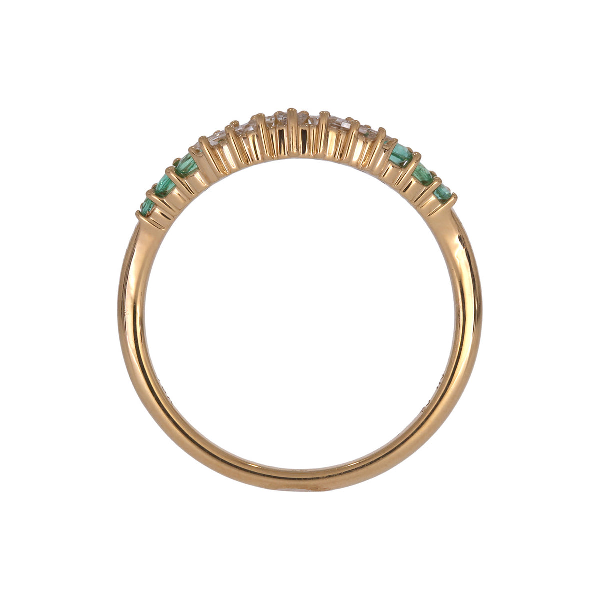 RFF19754EM. 18K Solid Gold Diamond & Emerald Ring
