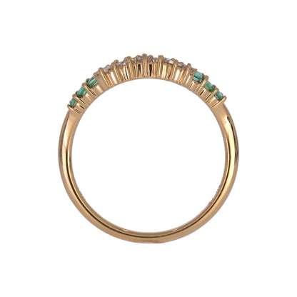 RFF19754EM. 18K Solid Gold Diamond & Emerald Ring