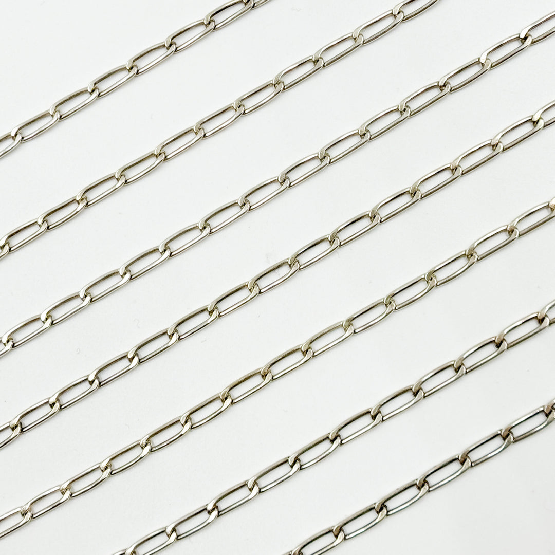 Silver Oxidized Flat Curb Chain