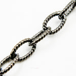 Load image into Gallery viewer, V261BR. Black Rhodium Sterling Silver Twisted Oval Link Chain
