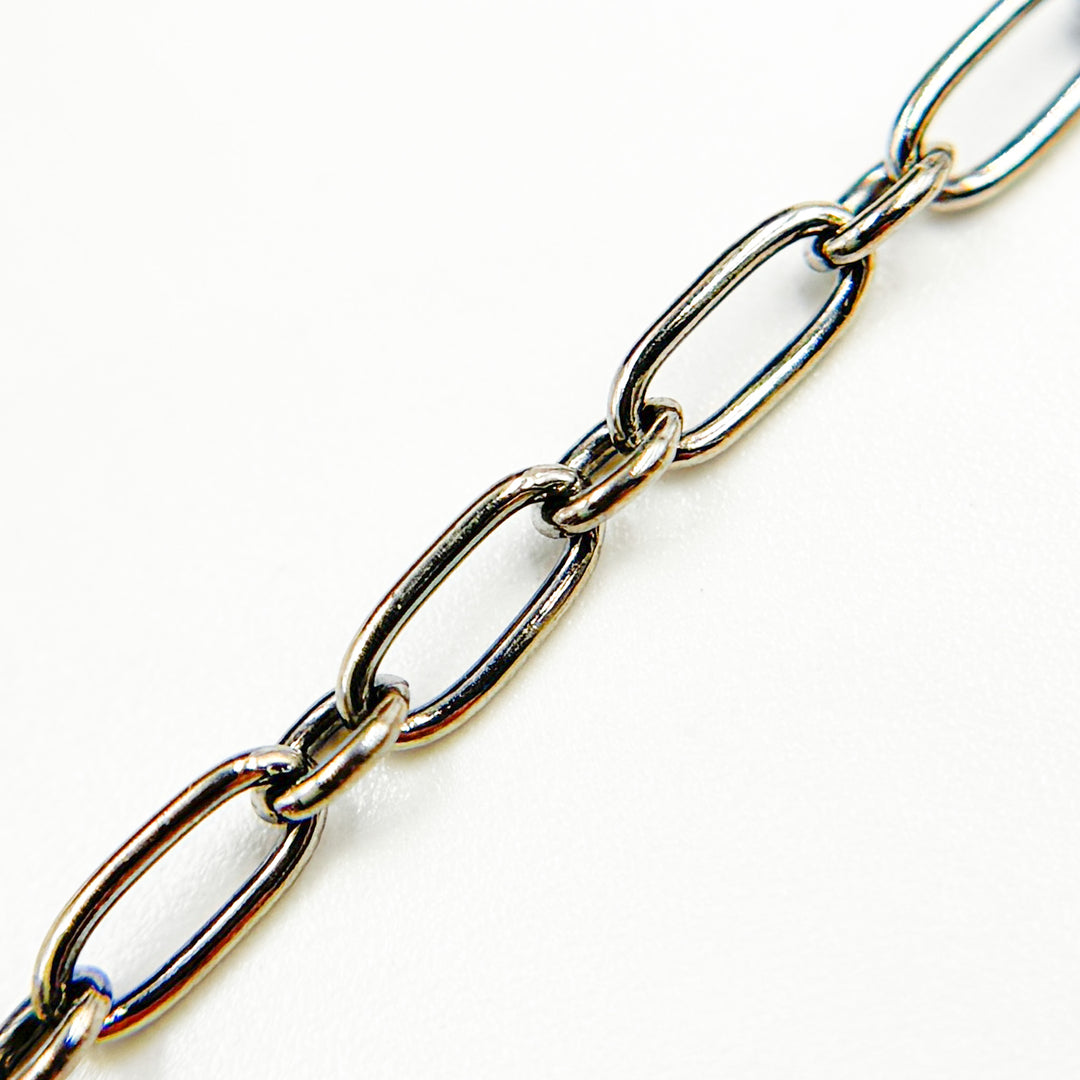 Y134OX. Oxidized Sterling Silver Smooth Long and Short Link Chain