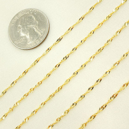14K Solid Gold Singapore Chains