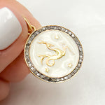 Load image into Gallery viewer, DP618A. Diamond Sterling Silver Round Capricorn Zodiac Enamel Pendant
