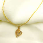 Load image into Gallery viewer, 14K Gold with Diamonds Heart Shape Charm. GDP57
