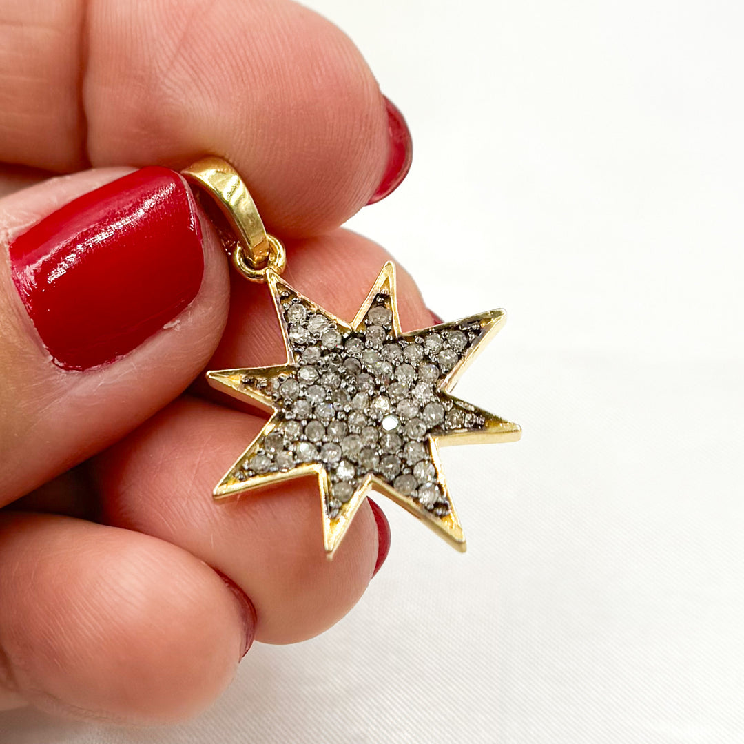 DC391. Diamond Sterling Silver Star Pendant
