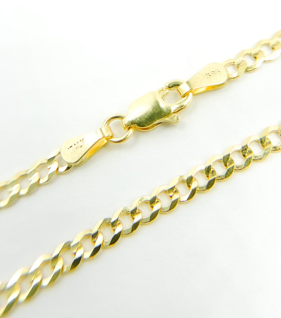 060R13FG1T2A9L001. 14K Solid Gold Cuban Curb Chain