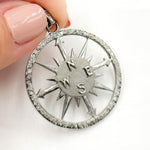 Load image into Gallery viewer, DP397. Diamond Sterling Silver Round Compass Pendant
