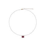 Load image into Gallery viewer, CN97216. 14K Solid Gold Octagon Gemstone Fancy Tiny Necklace