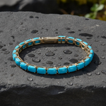 Load image into Gallery viewer, CB97381TQ6X4. 14K Solid Gold Turquoise Bracelet
