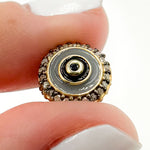 Load image into Gallery viewer, DC142A. Diamond Sterling Silver Round Enamel Bead with Gemstone
