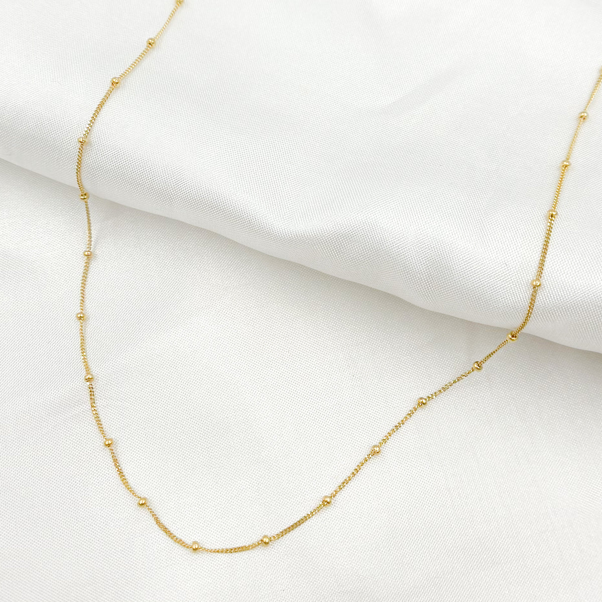 14K Solid Gold Satellite Chain