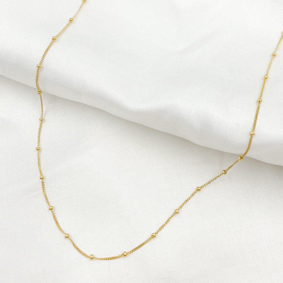 024GS3T2. 14K Solid Gold Satellite Chain