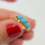 Load image into Gallery viewer, EHZ57427TQ. 14K Solid Gold Turquoise Hoops