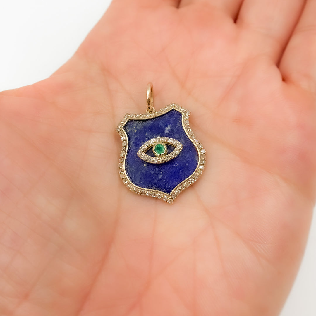 14K Solid Gold Shield Pendants
