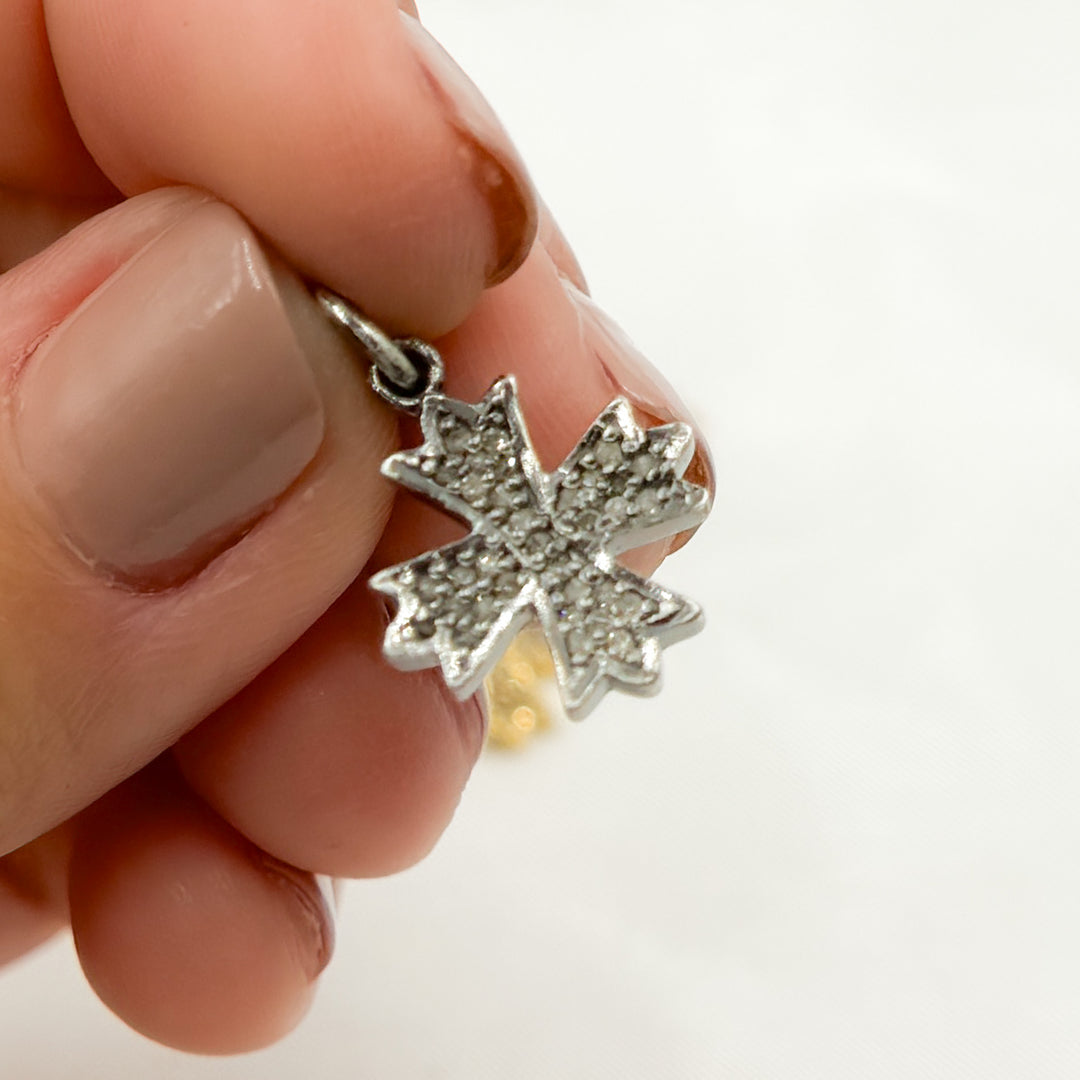 DC304. Diamond Sterling Silver Cross Charm