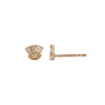 Load image into Gallery viewer, EFB54273. 14K Solid Gold Diamond Eye Studs