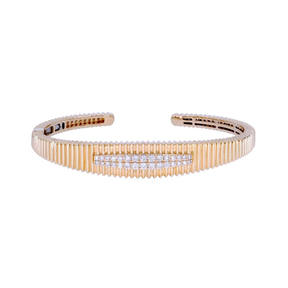 14K Solid Gold Diamond Bangle