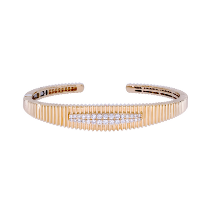 14K Solid Gold Diamond Bangle