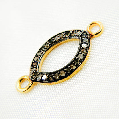 DC886. Diamond Sterling Silver Marquise Shape Connector