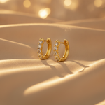 Load image into Gallery viewer, EHA56424. 14K Solid Gold Diamond Huggies Earring