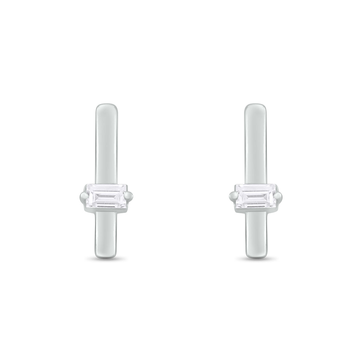 EFA54270. 14K Solid Gold Diamond Bar Studs