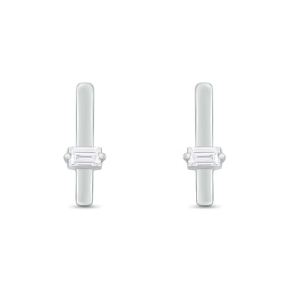 EFA54270. 14K Solid Gold Diamond Bar Studs